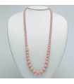 Miluna Women's Necklace - Land and Sea Long with Pink Agglomerate and Freshwater Pearl 9.5 - 10 mm - 0