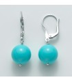 Miluna Woman Earrings - Earth and Sea in 925% Silver with Turquoise Agglomerate 12 mm - 0