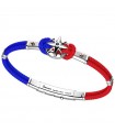 Bracciale Zancan da Uomo - Regata Cordino Kevlar Bicolor Rosso e Blu con Rosa dei Venti in Argento 925%