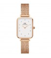 Daniel Wellington Ladies Watch - Lumine Pressed Melrose Rose Gold Square 20x26mm White