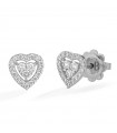 Buonocore Earrings - Classic in 18K White Gold Heart with Natural Diamonds 0.33 ct - 0