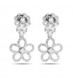 Orecchini Buonocore - Flowers in Oro Bianco 18 carati a Fiore con Diamanti Naturali 0,97 ct