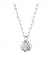 Buonocore Necklace - Flowers in 18K White Gold with Pendant and Natural Diamonds 0.07 ct - 0