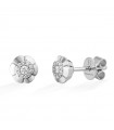 Buonocore Earrings - Flowers in 18k White Gold Flower with Natural Diamonds 0.13 ct - 0