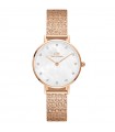 Daniel Wellington Ladies Watch - Petite Lumine Pressed Piano Rose Gold 28mm White Mother of Pearl