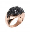 Anello Bronzallure da Donna - Aurora Bombato Rose Gold con Nano Gem Grigio Misura 14