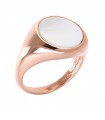 Bronzallure Women's Ring - Alba Chevalier with White Mother of Pearl Disc Size 10