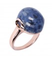 Anello Bronzallure da Donna - Alba Cabochon con Pietra di Dumortierite Blu Misura 14