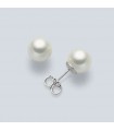 Miluna Woman Earrings - in 18 Carat White Gold and Pearls 5 - 5.5 mm - 0