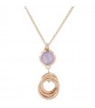 Bronzallure Woman's Necklace - Long Variegated with Amethyst Stone and Circles