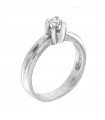 Picca Woman's Solitaire Ring - in White Gold with Diamond - 0