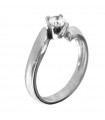 Picca Woman's Solitaire Ring - in White Gold with Diamond - 0