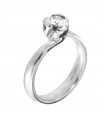 Picca Woman's Solitaire Ring - in White Gold with Diamond - 0