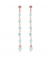 Bronzallure Woman's Earrings - Variegated Pendants with Rose Gold Chain and Turquoise Quartz Stones