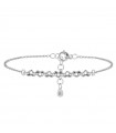 Buonocore Woman Bracelet - Classic in 18K White Gold with Hearts and White Diamonds 0.06 ct - 0