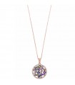 Collana Salvatore Plata - Vibrant in Argento 925% Rose Gold con Pendente e Zirconi Multicolor