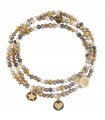 Rue Des Mille Women's Bracelet and Necklace - Gipsy Chic Tierra with Brown Stones and Medals