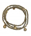 Rue Des Mille Women's Bracelet and Necklace - Gipsy Chic Tierra with Green Stones and Medals