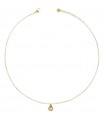 Rue Des Mille Necklace for Woman - Stardust Gold with Peace Pendant in White Zirconia Pavè