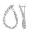 Salvatore Plata - Wedding Open Drop Earrings in 925% Silver with White Zircons - 0