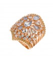Salvatore Plata - Afternoon Band Ring in 925% Rosé Silver with White Crystals - Size 14 - 0