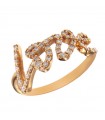 Buonocore Ring - Letters in 18K Rose Gold Love with White Diamonds 0.39 ct - 0