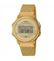 Casio Unisex Watch - Vintage with 38 mm Milan Gold Mesh Round Case