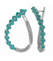 Salvatore Plata - Wedding Open Drop Earrings in 925% Silver with Green Tourmaline - 0