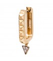 Rue Des Mille Single Earring for Woman - Rose Gold Magnetic Stardust with Studs and Zirconia Triangle