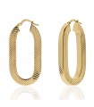 Unoaerre Women's Earrings - Square in Oval Mesh with Square Tube