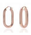 Unoaerre Women's Earrings - Square in Rosé Oval Mesh with Square Tube