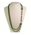 Rajola Necklace for Woman - Odessa with Green Jade and Moss Agate