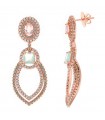 Orecchini Salvatore Plata - Afternoon in Argento 925% Rose Gold a Foglia con Cubic Zirconia