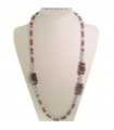 Rajola Women's Necklace - Long Hula with Colored Pearls and Tourmaline