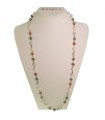 Rajola Women's Necklace - Long Cecilia with Green and Brown Pearls