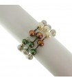 Rajola Bracelet for Woman - Cecilia with Green and Brown Pearls