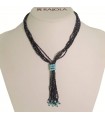 Rajola Women's Necklace - Multistrand Charleston with Blue Spinel and Amazonite