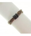 Rajola Women's Bracelet - Multistrand Charleston with Brown Hematite and Black Spinel