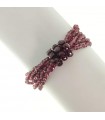 Bracciale Rajola da Donna - Charleston Multifilo Elastico con Granato Rosso e Madreperla