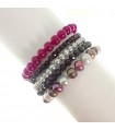 Rajola Bracelet for Woman - Shade with Multicolor Pearls and Bordeaux Jade