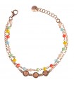 Rue Des Mille Women's Bracelet - Gipsy Chic Color Double Strand with Colored Stones and Medals