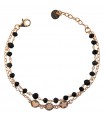 Rue Des Mille Women's Bracelet - Gipsy Chic Tierra Black with Black Stones and Medals