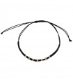 Bracciale Rue Des Mille Unisex - Tangle Intrecciato Nero con Rondelle e Zirconi