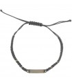 Rue Des Mille Unisex Bracelet - Tangle in Gray Fabric with Washers and Central Bar