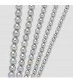 Miluna Women's Necklace - Choker with String of Gray Pearls 5.5 - 6 mm and 18K White Gold Clasp - 0
