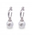 Rue Des Mille Women's Earrings - Galactica Pendants with Pearls and White Zircons