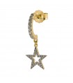 Rue Des Mille Single Earring for Woman - Stardust Tribe Stella Gold with White Zircons