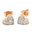Rue Des Mille Women's Earrings - Stud Stardust with Heart and White Zircons