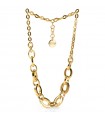 Unoaerre Women's Necklace - Square in Gilded Bronze with 45cm Squared Oval Chain
