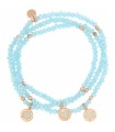Rue Des Mille Women's Bracelet - Gipsy Chic with Blue Stones and Medals